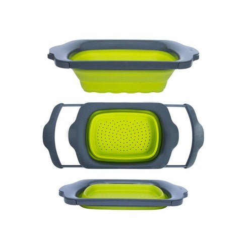 AussieSuperStore Homeware Supplies Collapsible Folding Silicone Kitchen Sink Space Saving Foldable Food Strainer Collapsible Silicone Kitchen Sink Space Saving Foldable Food Strainer CBSILSTRAINERGRN